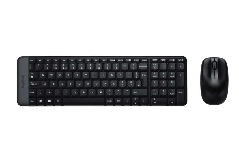 Клавиатура и мышь Logitech MK220, Беспроводное, Чёрный
