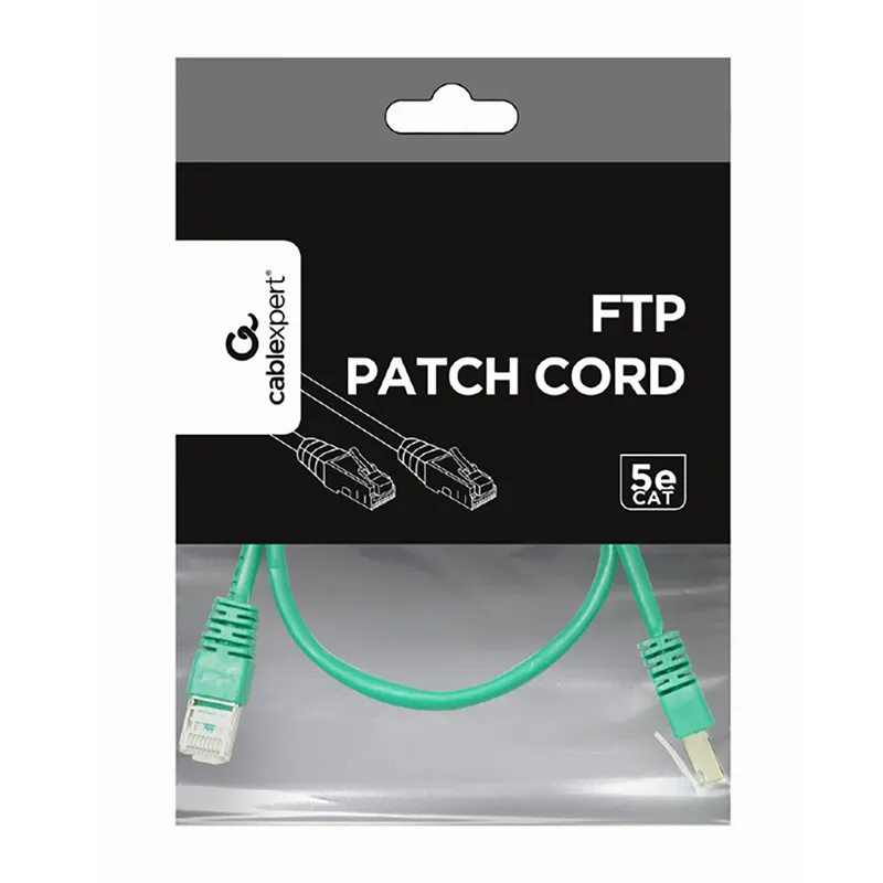 Patch cord Cablexpert PP22-1M/G, Cat5e FTP, 1m, Verde
