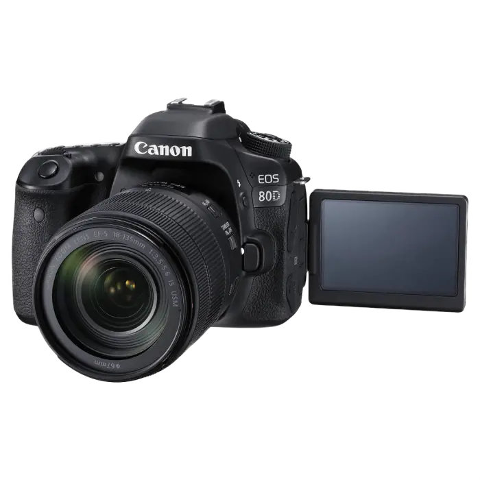 Aparat foto DSLR Canon EOS 80D + EF-S 18-135 IS, Negru