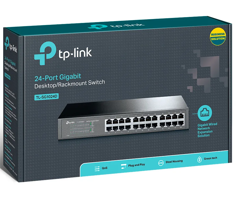 Сетевой коммутатор TP-LINK TL-SG1024D, 24x 10/100/1000 Мбит/с