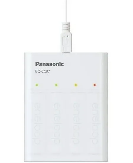 Încărcător Acumulatori Panasonic K-KJ87MCD40USB, Alb