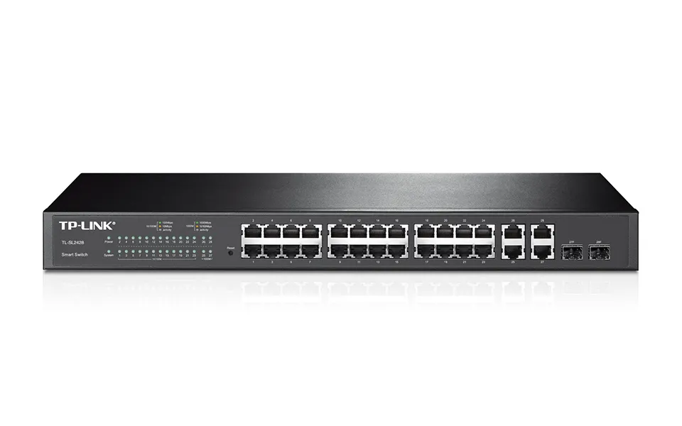 Сетевой коммутатор TP-LINK TL-SL2428, 24x 10/100 Мбит/с, 4x 10/100/1000 Мбит/с, 2x SFP