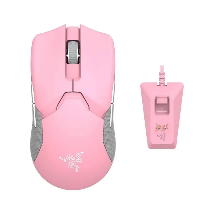 Wireless Gaming Mouse Razer Viper Ultimate, 20k dpi,8 buttons,50G,650IPS,RGB,74g,Dock, 2.4Ghz, Pink
