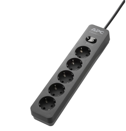 Prelungitor electric APC Essential SurgeArrest PME5B-RS, 5 Prize, 1,52m, Negru