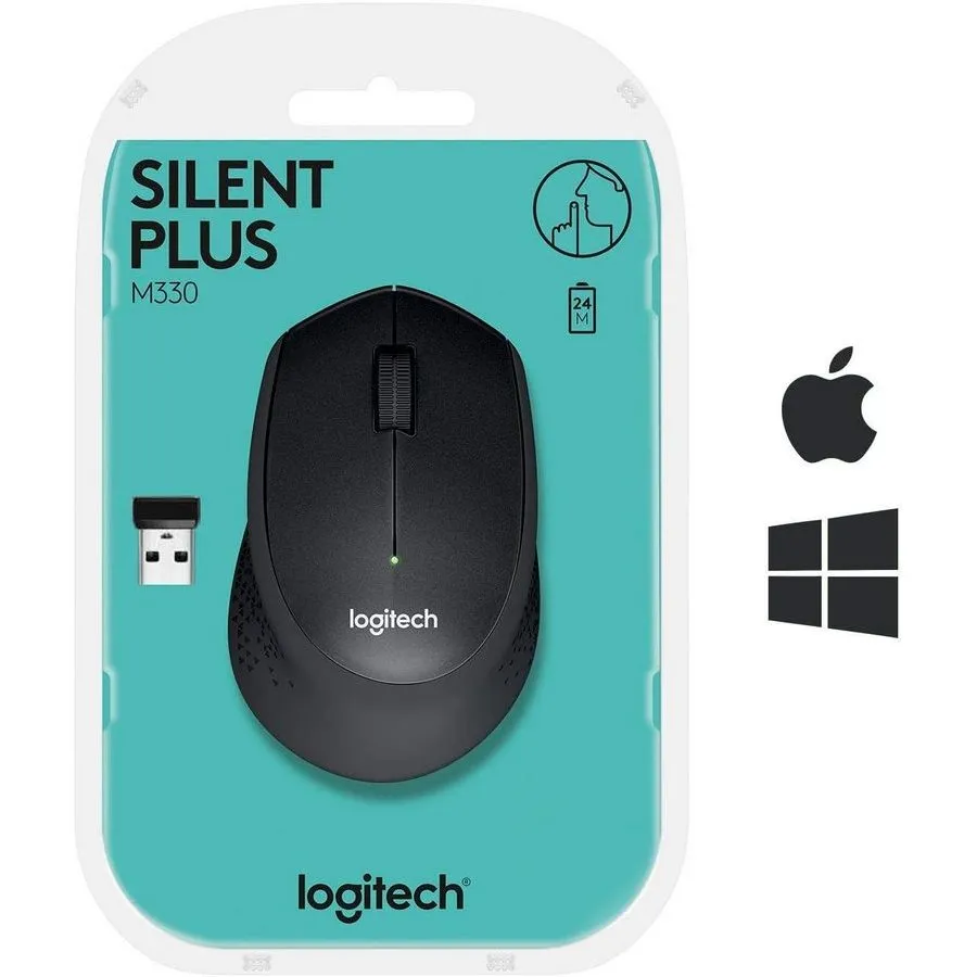 Mouse Wireless Logitech M330 Silent Plus, Negru