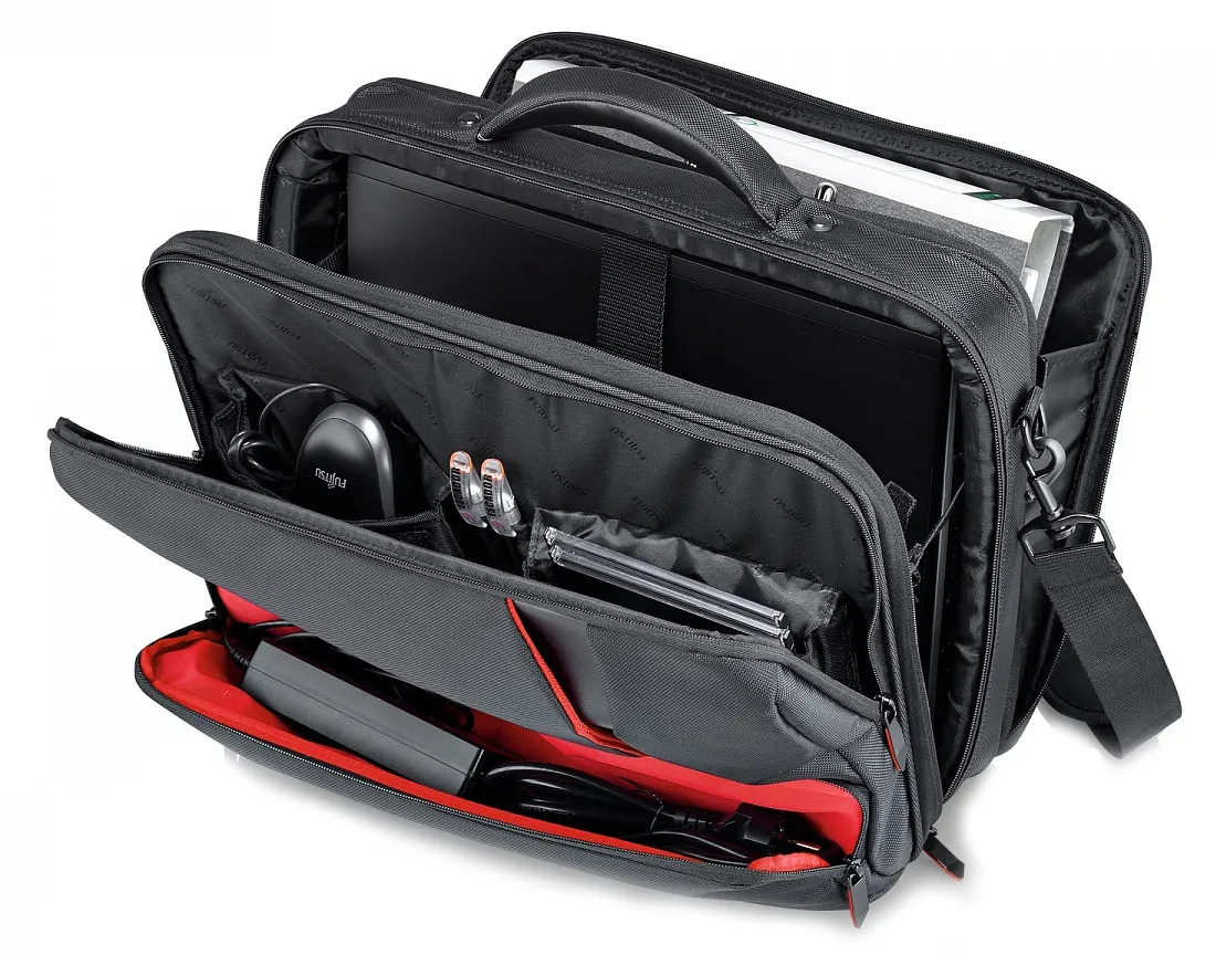 Geantă pentru Laptop Fujitsu Prestige Case Mini, 13.3", Piele artificială, Negru