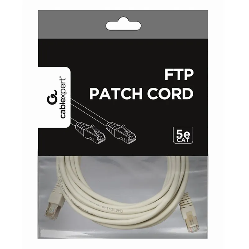 Patch cord Cablexpert PP22-5M, Cat5e FTP, 5m, Gri