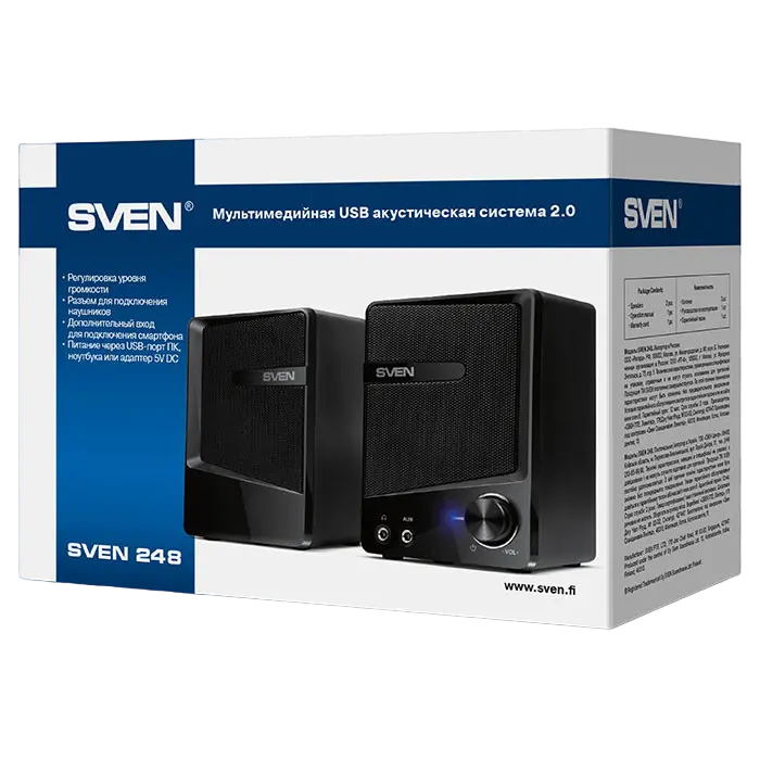 Boxe pentru calculator 2.0 SVEN "248", Negru