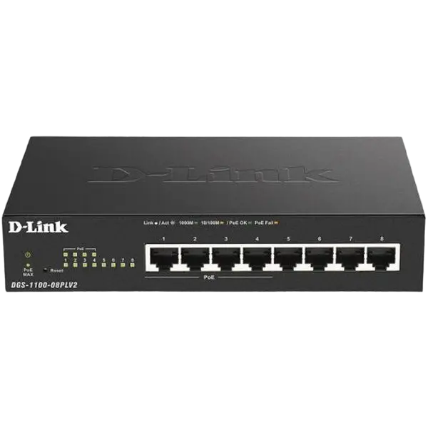 PoE коммутатор D-Link DGS-1100-08PLV2, 4x IEEE 802.3af/at