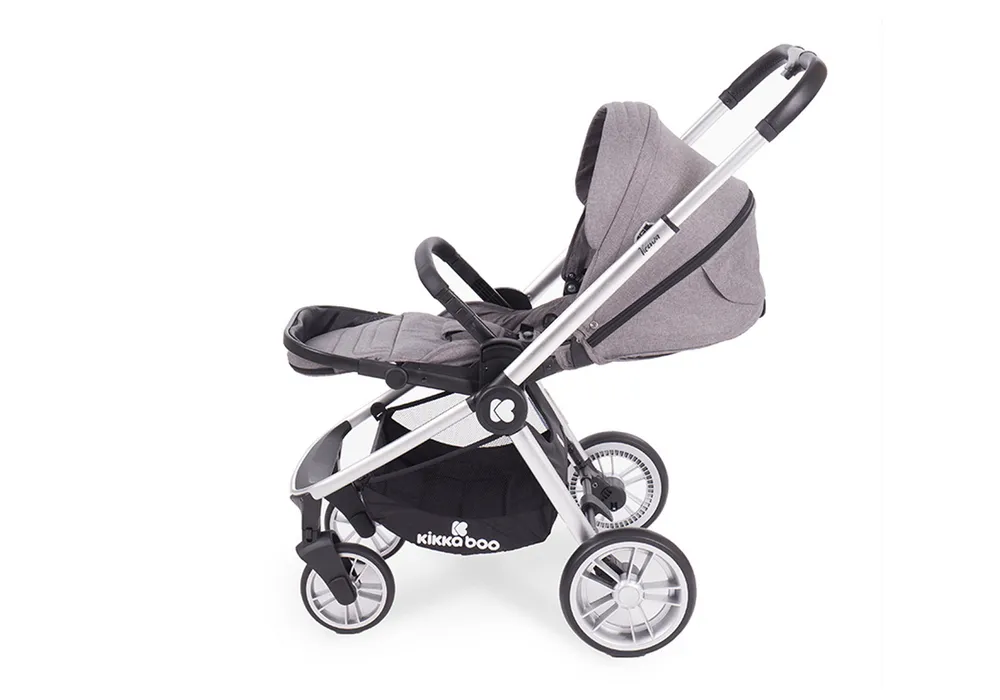 Stroller Kikka Boo 3 in 1 Vicenza Luxury, Grey silver frame