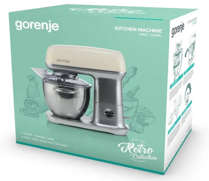 Кухонный комбайн Gorenje Retro Collection MMC1000RL, Бежевый