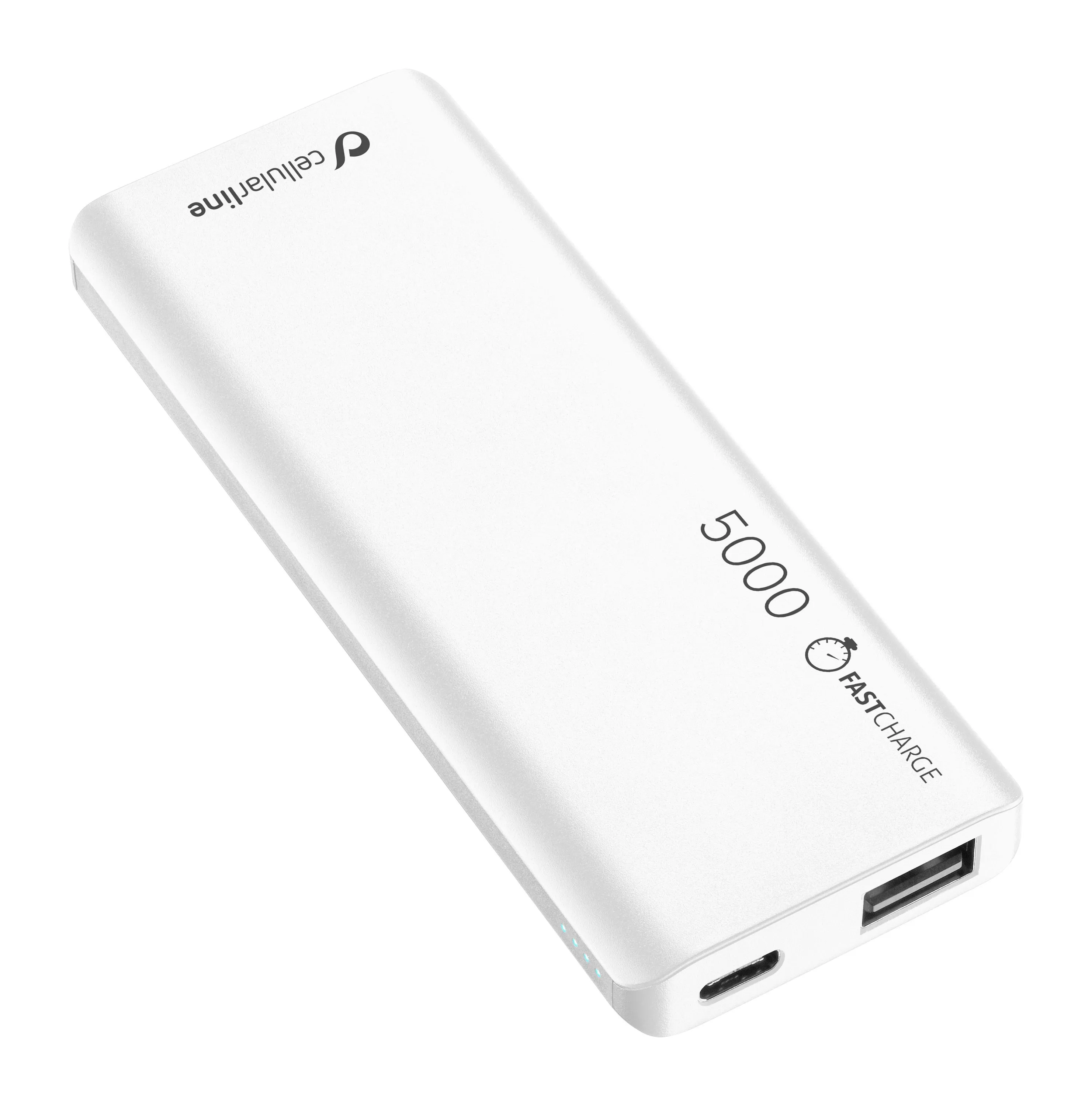Acumulator extern Cellularline FreePower Slim 5000, 5mAh, Alb