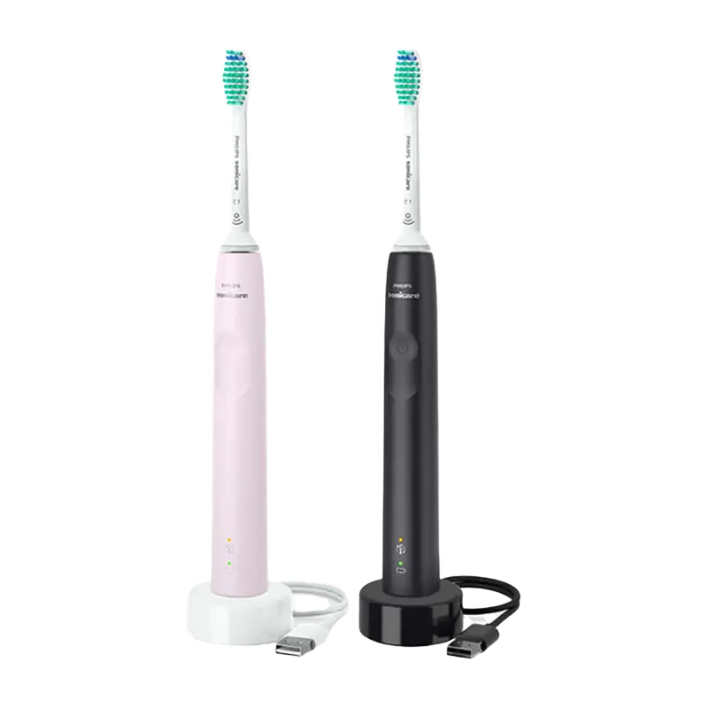 Periuța de dinți electrică sonică Philips HX3675/15, Negru | Roz