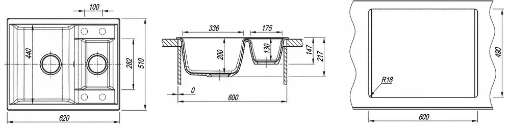 Кухонная мойка Dr.Gans Astra 620K  (Графит)