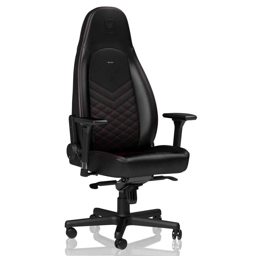 Scaun Gaming Noblechairs Icon, PU Piele, Negru/Rosu