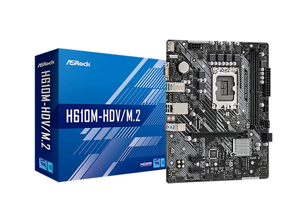 Материнская плата ASRock H610M-HDV/M.2, LGA1700, Intel H610, Micro-ATX