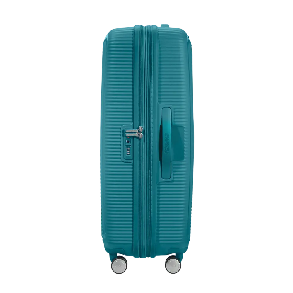 Valiza American Turister SOUNDBOX pe 4 roti 77/28 TSA EXP jad verde
