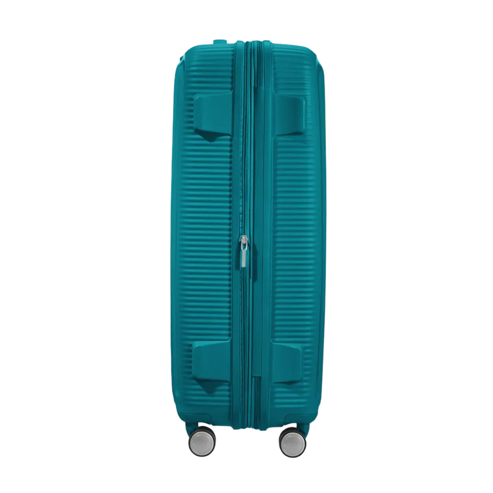 Valiza American Turister SOUNDBOX pe 4 roti 77/28 TSA EXP jad verde