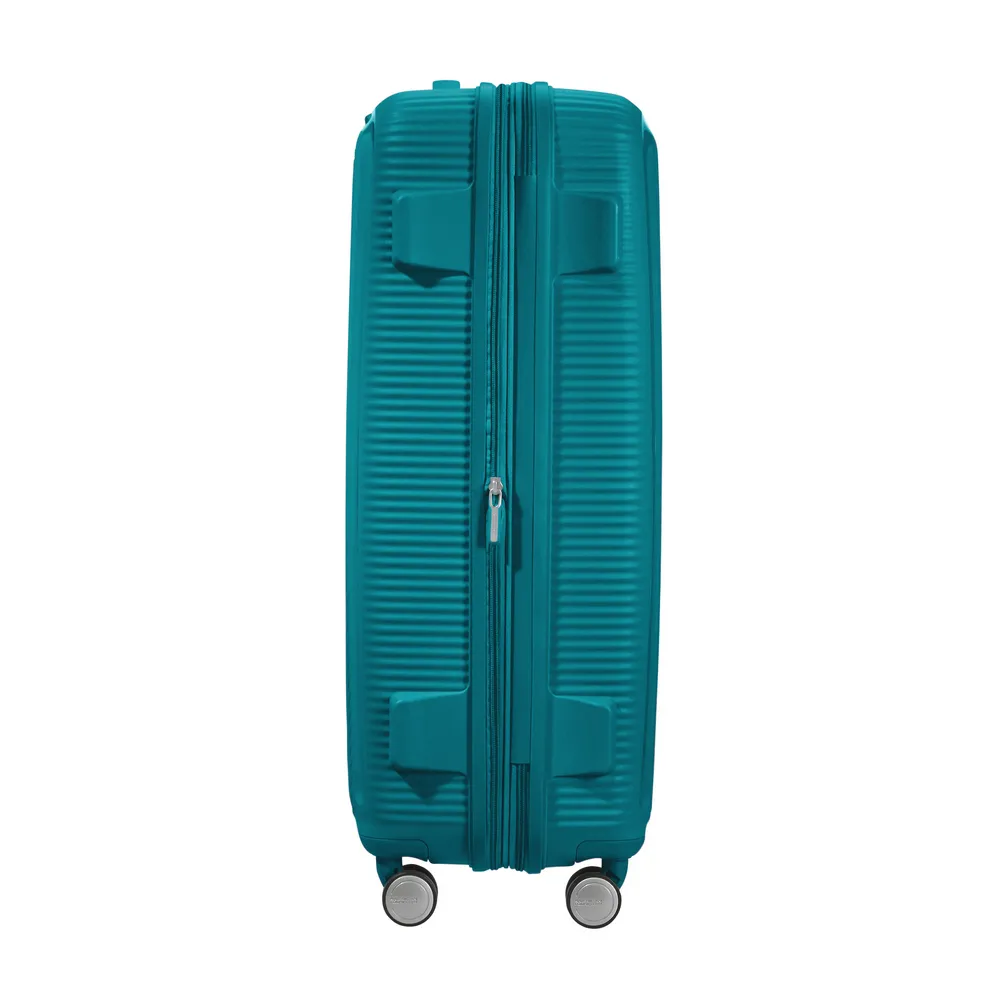 Valiza American Turister SOUNDBOX pe 4 roti 77/28 TSA EXP jad verde