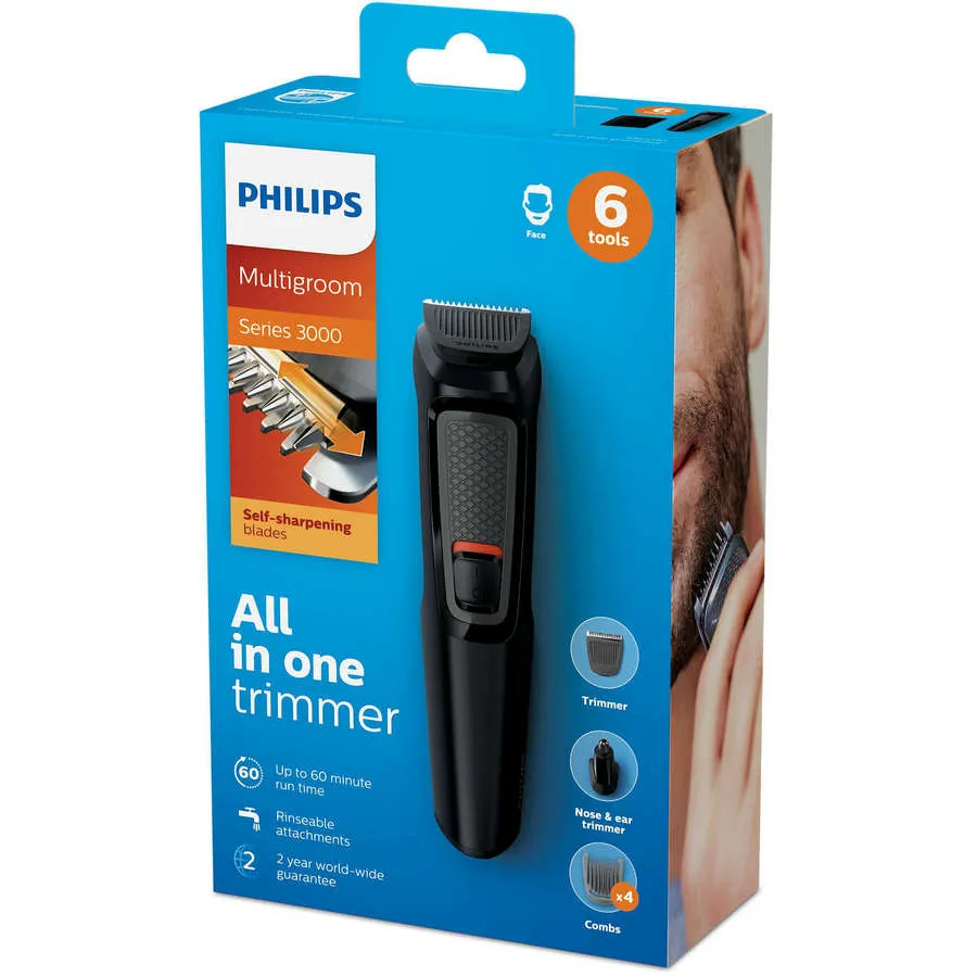 Trimmer pentru bărbați Philips Multigroom Series 3000 MG3710/15, Negru
