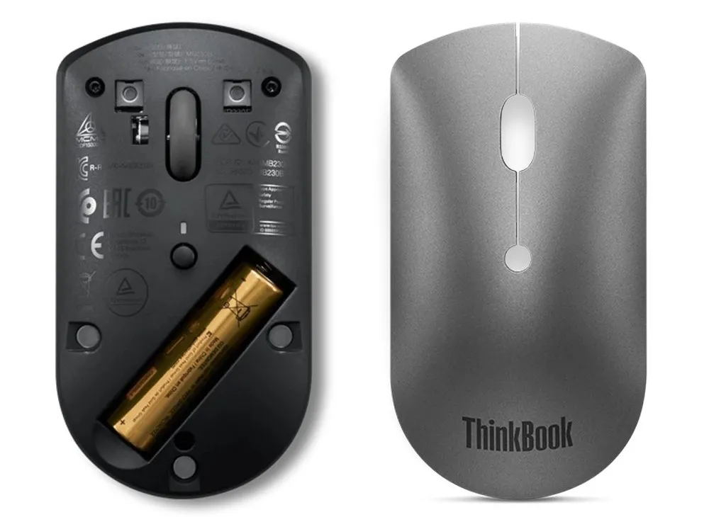 Беcпроводная мышь Lenovo ThinkBook Bluetooth Silent Mouse, Серый
