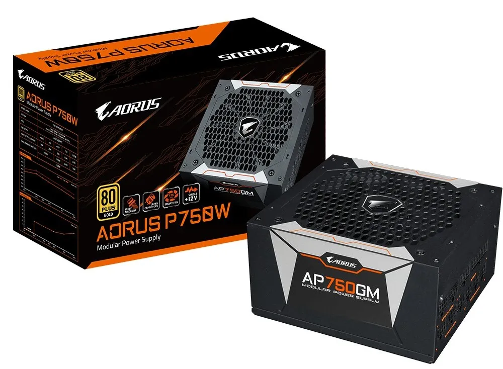 Блок питания для компьютеров Gigabyte GP-AP750GM, 750Вт, ATX, Полностью модульный