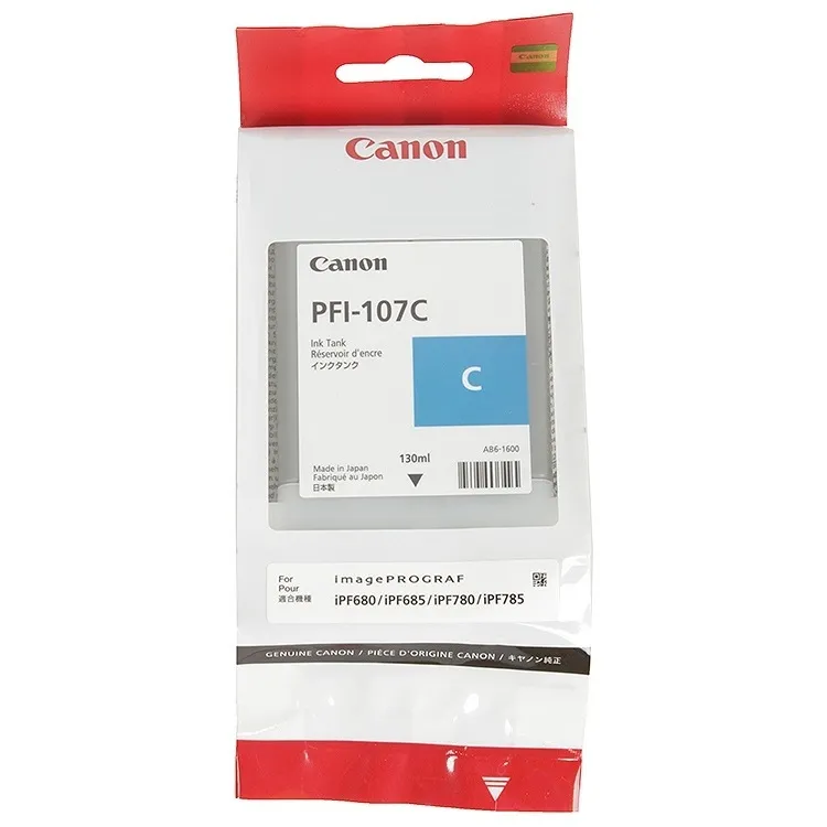 Cartuș de cerneală Canon PFI-107, 130ml, Cyan