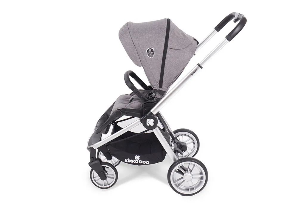 Stroller Kikka Boo 3 in 1 Vicenza Luxury, Grey silver frame