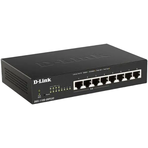 PoE коммутатор D-Link DGS-1100-08PLV2, 4x IEEE 802.3af/at