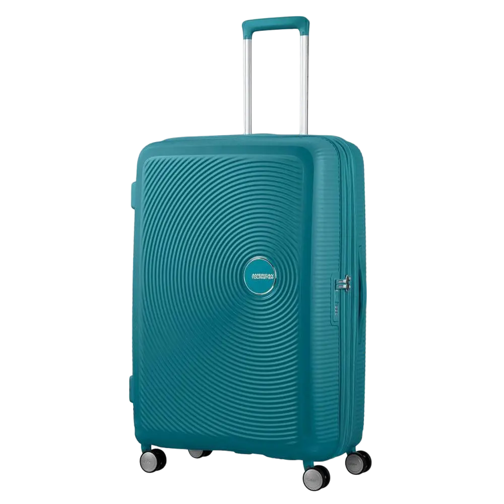Valiza American Turister SOUNDBOX pe 4 roti 77/28 TSA EXP jad verde