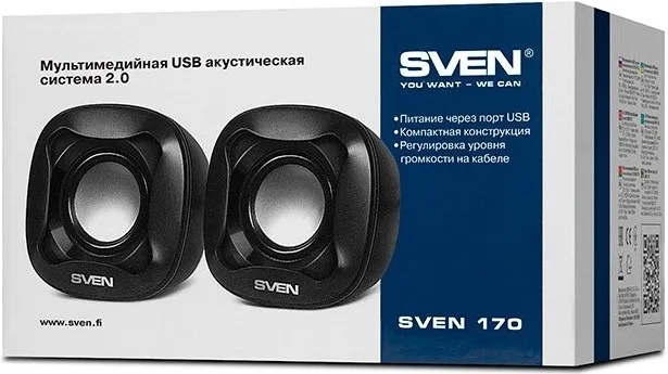 Boxe pentru calculator 2.0 SVEN "170", Negru