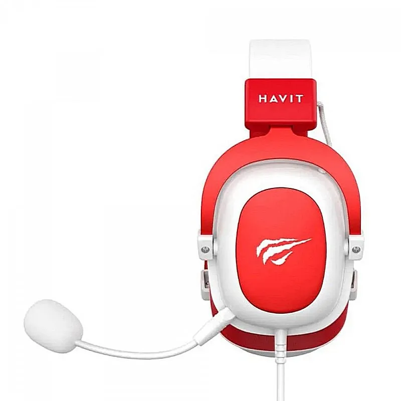 Căști gaming Havit H2002d, Cu fir, Alb Roșu
