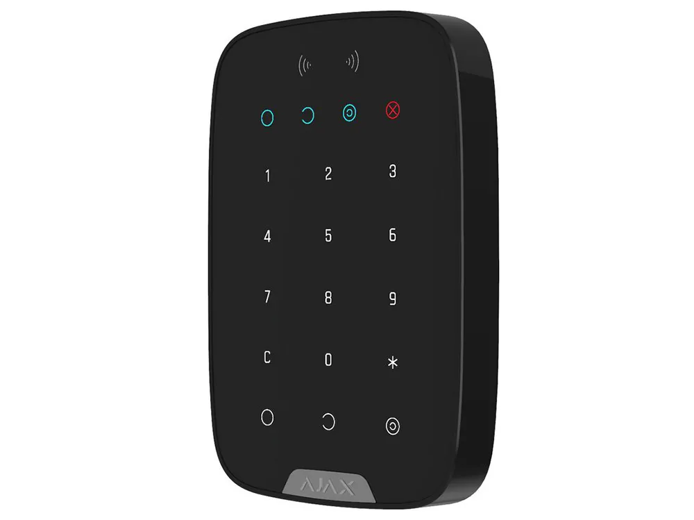 Tastatură tactilă fără fir Ajax KeyPad Plus, Negru