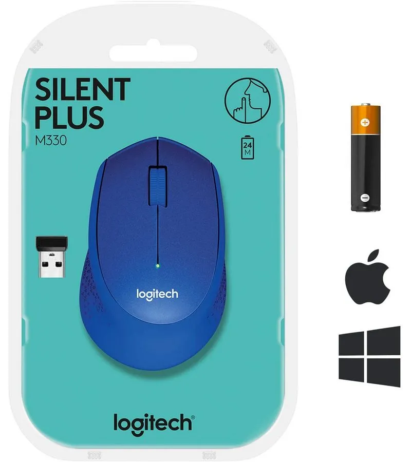 Беcпроводная мышь Logitech M330 Silent Plus, Синий
