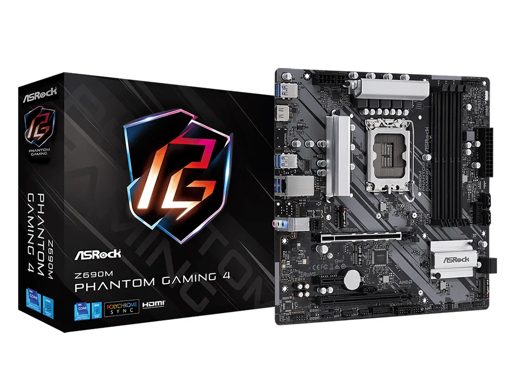 Материнская плата ASRock Z690M PHANTOM GAMING 4, LGA1700, Intel Z690, Micro-ATX