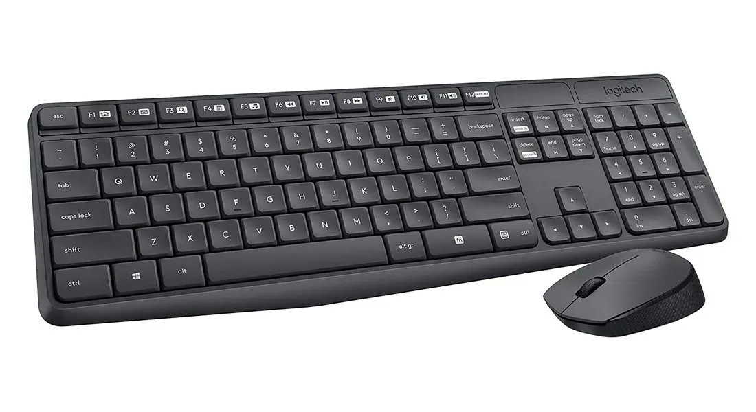 Клавиатура и мышь Logitech MK235, Беспроводное, Серый