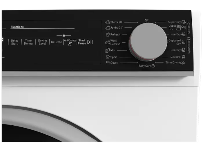 Uscător de rufe Sharp KDNHH0S7GW2EE, 10kg, Alb