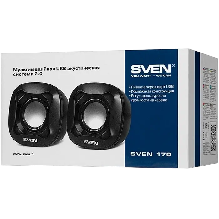 Boxe pentru calculator 2.0 SVEN "170", Negru