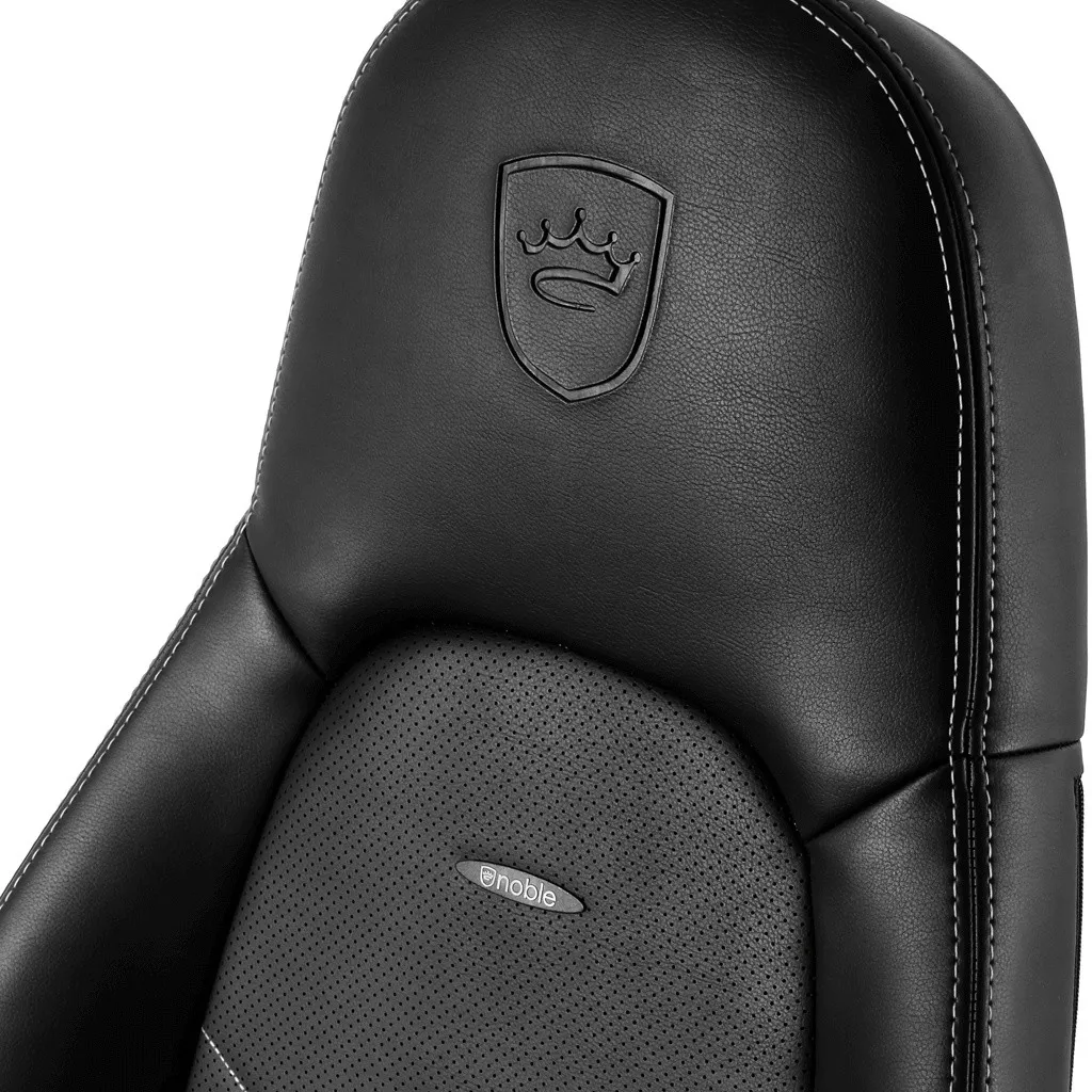 Scaun Gaming Noblechairs Icon, PU Piele, Negru/Alb