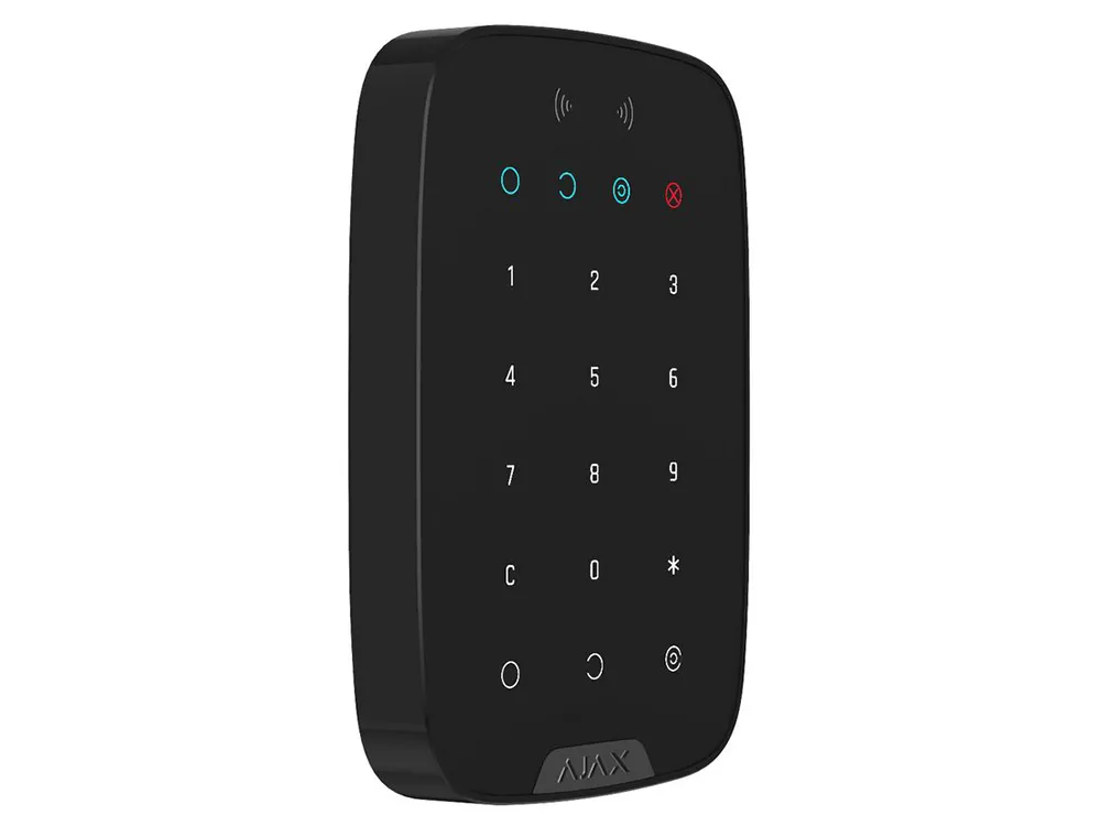 Tastatură tactilă fără fir Ajax KeyPad Plus, Negru