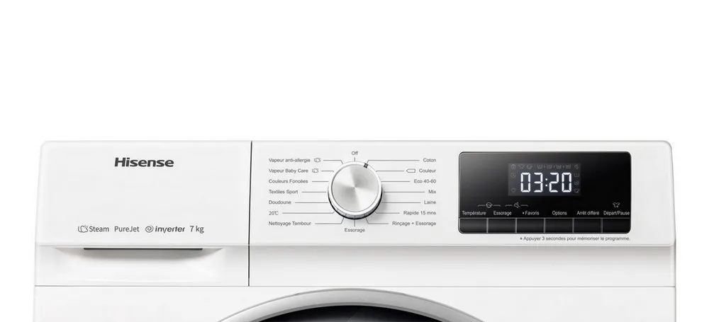 Mașină de spălat Hisense WFQY7014EVJM, 7kg, Alb