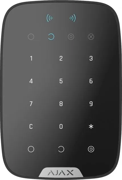 Tastatură tactilă fără fir Ajax KeyPad Plus, Negru