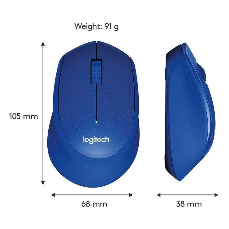 Беcпроводная мышь Logitech M330 Silent Plus, Синий