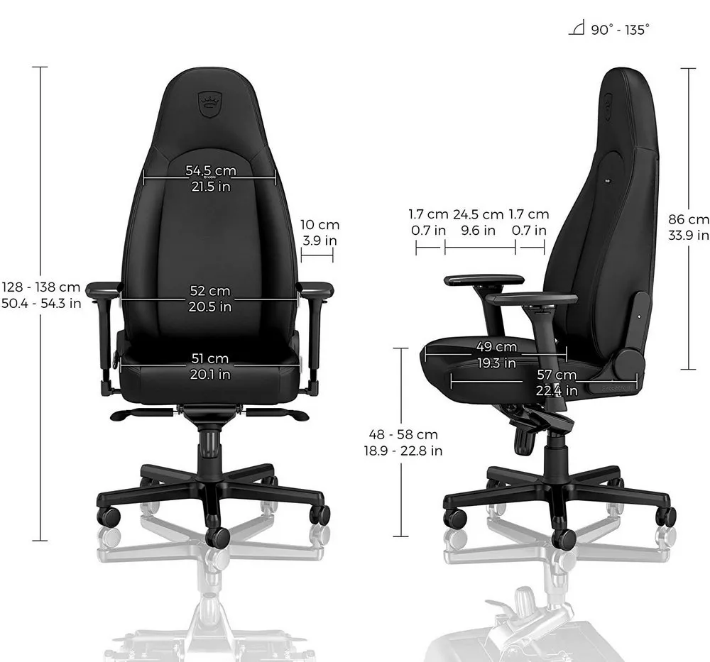 Scaun Gaming Noblechairs Icon, Vinil, Negru