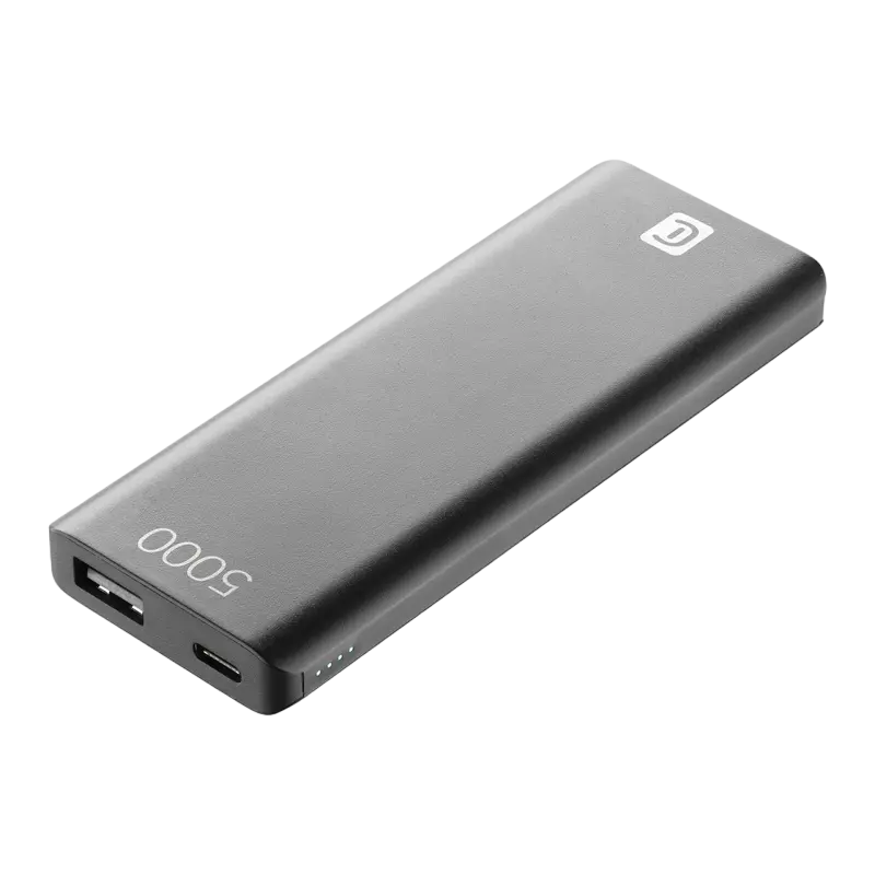 Acumulator extern Cellularline FreePower Slim 5000, 5mAh, Negru
