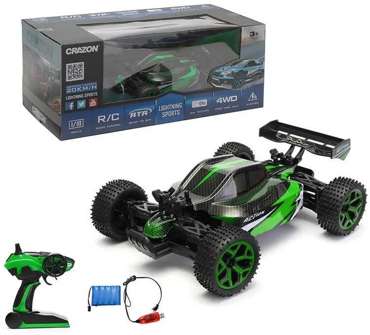 Jucărie cu telecomandă Crazon High Speed Off-Road Car, 1:18, Verde (17GS06B)