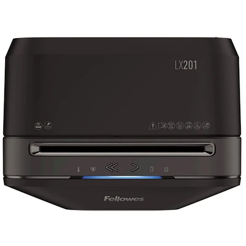 Fellowes  Powershred® LX201 Black, DIN Level P-5, Cross4х12mm, Capacity 12sheets, Vol.22 lit Staples