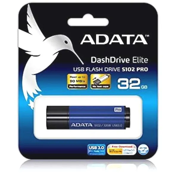 USB Flash накопитель ADATA S102 Pro, 32Гб, Черный/Синий