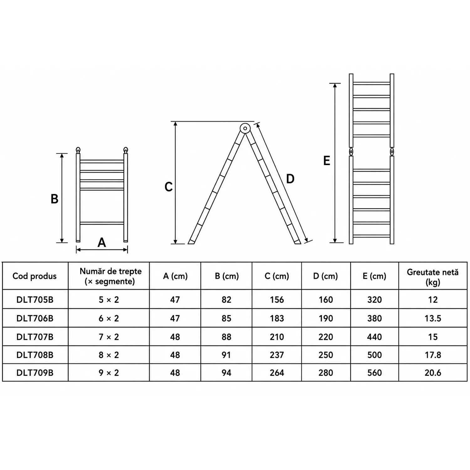 Scara telescopica dubla TECHNOWORKER 6x2