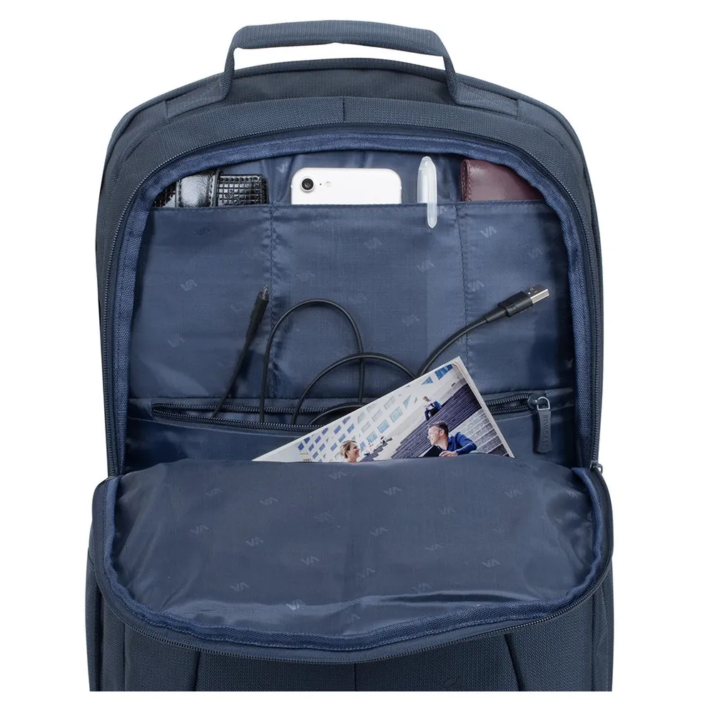 Rucsac pentru Laptop RivaCase Tegel, 17.3", Polyester, Albastru închis
